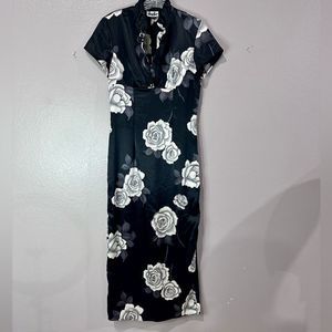 Vintage Cheongsam midi dress. brand says ‘dude USA’. No size listed. Looks small